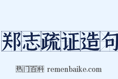 郑志疏证造句是什么意思的图片